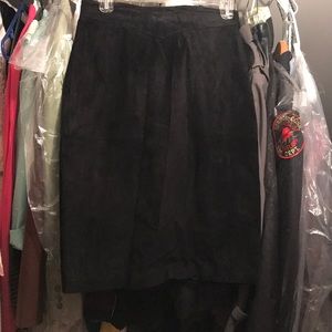 Black suede skirt